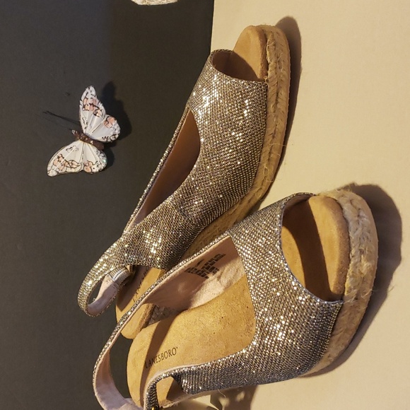 Lanesboro Glitter Espadrille Comfort Wedge Sandals -Size 8.5 NWT - Picture 2 of 12